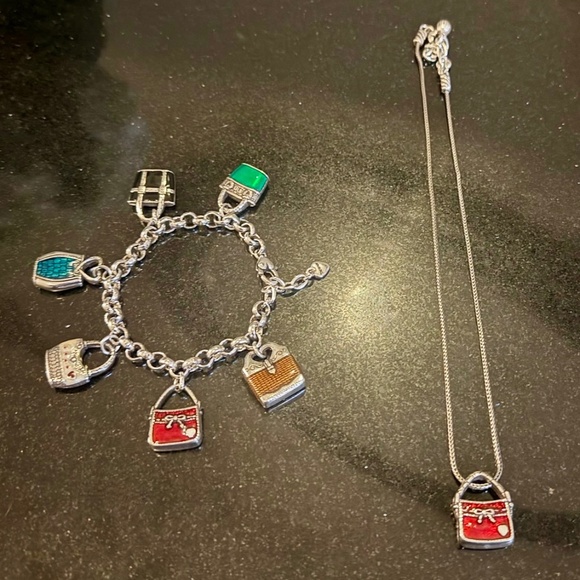 Brighton Jewelry - 👛Brighton Handbag Necklace and Charm Bracelet  Set